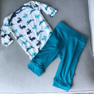 Kickee Pants bunny rabbit set 3-6M